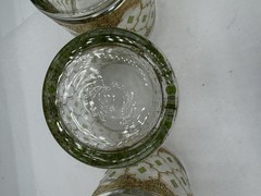 Vtg Culver Valencia Double Old Fashioned Glass w/24k Gold 4 1/4” Set Of 5 READ