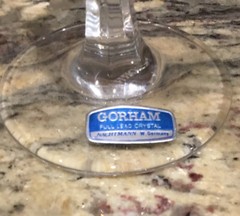 SIX(6) GORHAM NACHTMANN W GER ALEXANDRA CRYSTAL WINE 6 1/8”T CUT ARCHES UNUSED