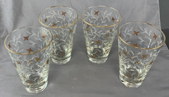 Vintage Set of 4 Libbey Glass Co Royal Fern (Stem 3004) 13 ounce Flat Tumblers
