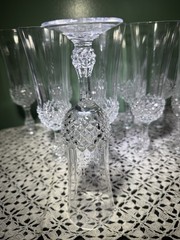 10 LONGCHAMP Cristal D’argues France Flute Glasses 7 3/4 Inches