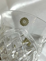 HOYA Crystal Wine glass Chrysanthemum Emblem 2pcs set 14.5×7.5cm/5.7×2.95″ HOYA