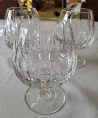 Set Of 3 Vtg Mikasa Artic Lights Crystal Brandy Snifter 5 3/4″