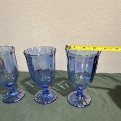The Pioneer Woman Blue Iridescent Glass Goblets Set of 3 7 in H