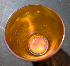 vintage imperial carnival glass irdesecnet orange 473 flat tumbler