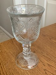 Vintage AVON 1978 Fostoria Heart And Floral Goblet 7″ tall by 3 3/4″ Wide