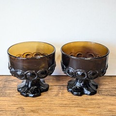 Vintage – Set of 2 Tiffin Franciscan Madeira Smoke Brown 3⅝» Coupe Glasses