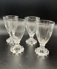 4 Vintage Anchor Hocking Berwick Boopie Juice/Wine Glasses 4.5″x2.5″ Clear