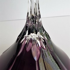 Vtg Castille Albinka Purple Martini Glass AJKA Cut To Clear Crystal Replacement