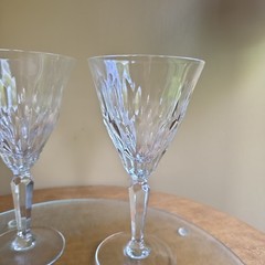 Majesty Water Wine Goblet Glass HUTSCHENREUTHER Crystal Cut Clear 6 7/8 » Set 2