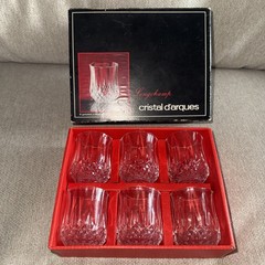 6 Longchamp 2 oz Shot Glasses Cristal d’ Arques France 24% Crystal Bar Liquor