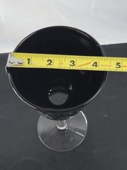 Footed Stemware Ebony Damask Elegant Etched Wine or Water Goblet