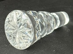 Waterford LISMORE Carafé Bottom Vertical Cut with Stopper and Copper Bourbon Tag