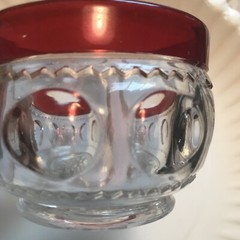 Vintage King’s Crown Thumbprint Ruby Flash Punch Cup US Glass