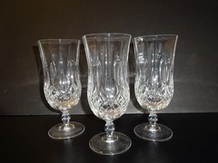 Longchamp Cristal d’Arques France 24% Lead Crystal Goblets Glasses Brilliant C40
