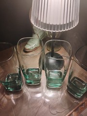 Libbey Carrington Cooler Square Base Green Iced Tea Glass (Set of 4)