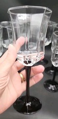 13-Arcoroc Luminarc Octime Black Stemmed Wine Glasses & Champagne Flutes France