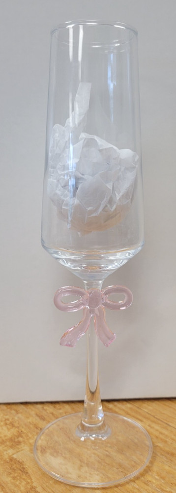 Runway Brand Crystal Champagne Flute with Bow on Handle