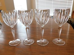 Set Of 4 Cristal D’Arques Durand Classic Water Wine Goblet Crystal Glasses 8.5″