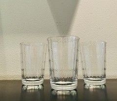 Vintage Glassware Jeanette Thumbprint/Tear Drop 3 Oz. Juice Glasses Set Of 3