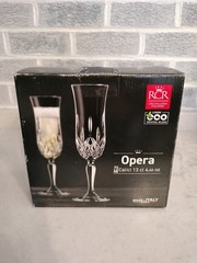Set of 4 Opera Champagne Glasses 4.4 Oz Clear RCR Luxion Italy