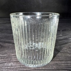 Vtg Jeannette Finlandia Tree Bark Icicle Old Fashioned Flared Low-ball Glass