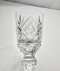 Set Of 6 Cristallerie Lorraine France Cut Crystal Sherry White Wine Glasses 7” T