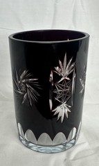 Bohemian Ruby Cut to Clear Crystal Tumbler Hand Cut Lead Crystal