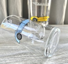 Vintage Mobil Gas Oil Drinking Glasses Austin Healey MGA-1600 Car Collector