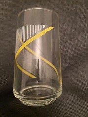 Vintage George Briard Crisa MCM Yellow White Double Helix Juice Glass 4 3/4″