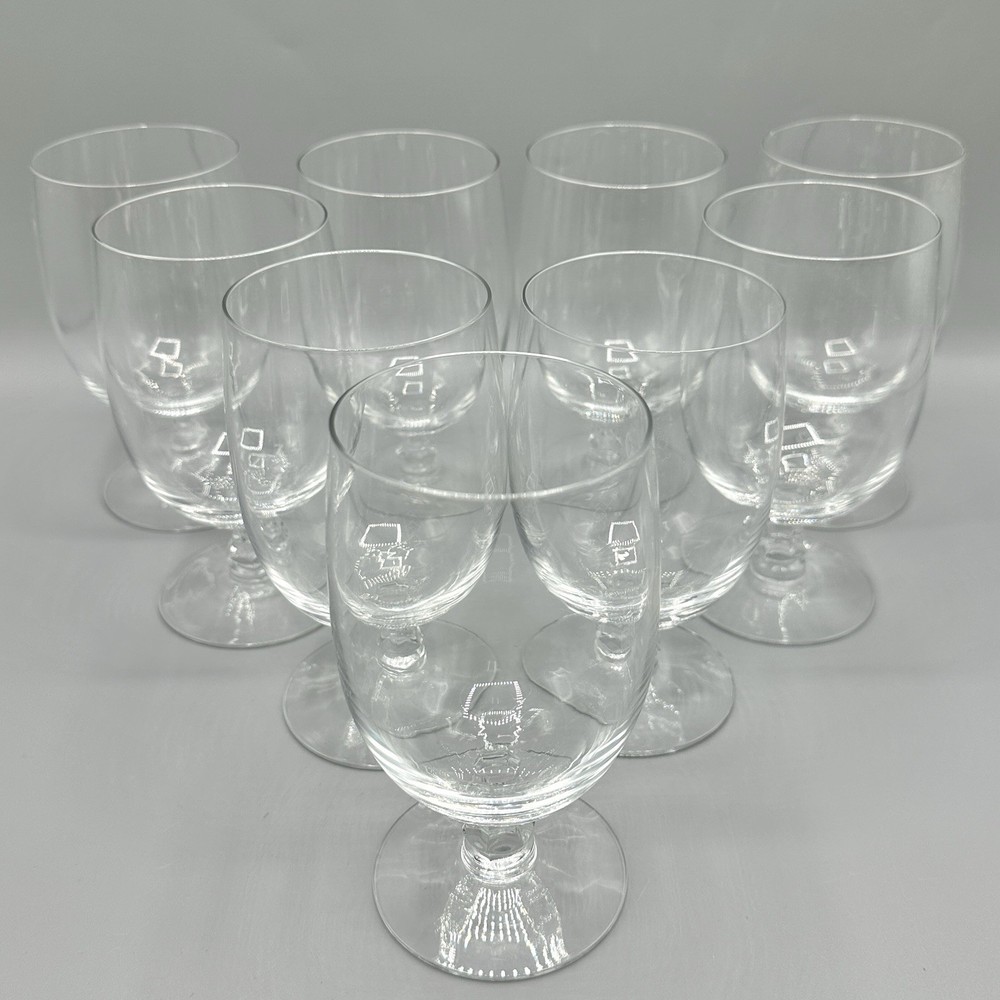 Set Of 9 Vintage Fostoria Fascination Clear Footed Ice Tea Glasses /cb