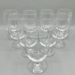 Set Of 9 Vintage Fostoria Fascination Clear Footed Ice Tea Glasses /cb