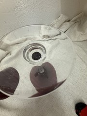 2 Ruby Red Mega Large Martini Glasses“Souffle A La Bouche” Ribbed Bowl by PIER 1