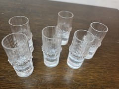 Iittala Niva Shot Glasses (SET OF 6) by Tapio Wirkkala -2.75″ ca.1971-1992