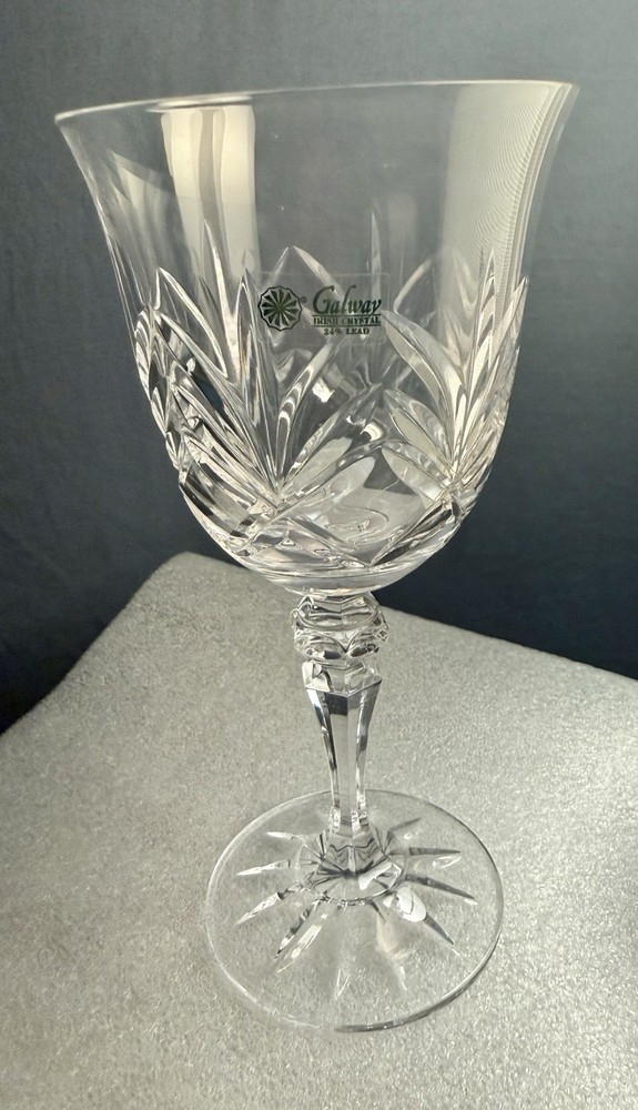 Galway Irish Crystal Kylemore Wine Water Goblets Set of 4 New in Box