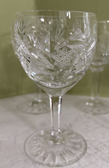 Vintage pineapple cut crystal stemmed wine glasses capacity 3 oz lot of 5