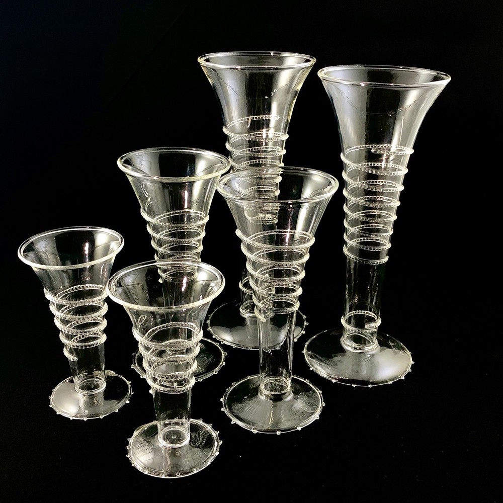 Egyptian Glass Champagne Flutes Set of 6