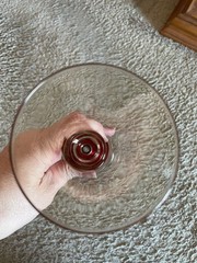 Pier 1 Set of 2 Amber Luster Red Jewel Champagne Glasses Flute 11 1/2” in Height