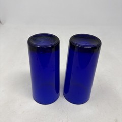 VTG Lot of 2 Reims France Cobalt Blue Tall Tumbler Drinking Water Glasses 5.5″