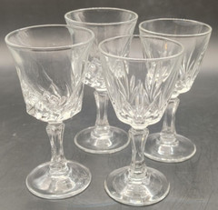 Set of 4 Clear Crystal 1.5 oz Cordial Glasses Vintage 4″ Shot Aperitif Liqueur