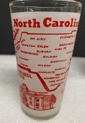 Lot of 4 VTG Frosted Souvenir Glasses Grand Canyon, OK, Lake Wales, NC EUC!