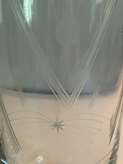 Vintage Atomic Style Starburst Sunburst Highball Glasses SET OF 5 Etched 14 Oz