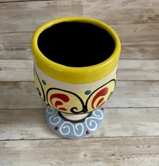 Copa Artesanal Mexicana De Barro En Engove Mexican Artisan Terra Cota Wine Cup