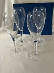 Princess House Champagne Tulip Glasses (4) Heritage Pattern 8” Tall 7 Fluid Oz