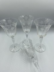 Vintage Morgantown Mayfair Glass Water Coblets. Set of 4.