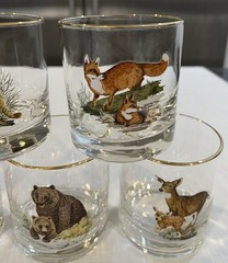 Vintage West Virginia Specialty Glass American Wildlife rocks glasses lot of 7