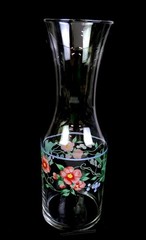 Ranmaru Japanese Glass Kensington Floral Grapes 5pc 10.75″ Carafe & Glasses 1970