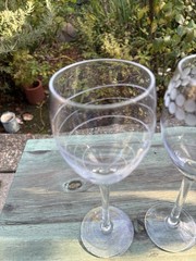 3 Pier 1 Imports from The «Etched » Collection Mix n Match Wine Glasses ~ NICE!