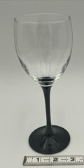 Luminarc France Wine Glasses Set 4 Black Stem Clear Bowl Vintage