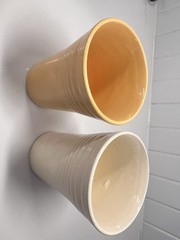 Vintage Original Fiesta Juice Tumbler Cup 4.5” Lot Of 2 Yellow And Ivory