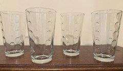 Vintage Libbey Coin Dot Thumbprint Urban Dot 16 oz Tumblers Glasses Set of 4